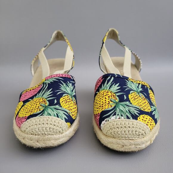 Anne Klein Pineapple Print Summer Wedge Heels Sz 6.5 M iFlex Comfort Espadrille - Picture 6 of 9